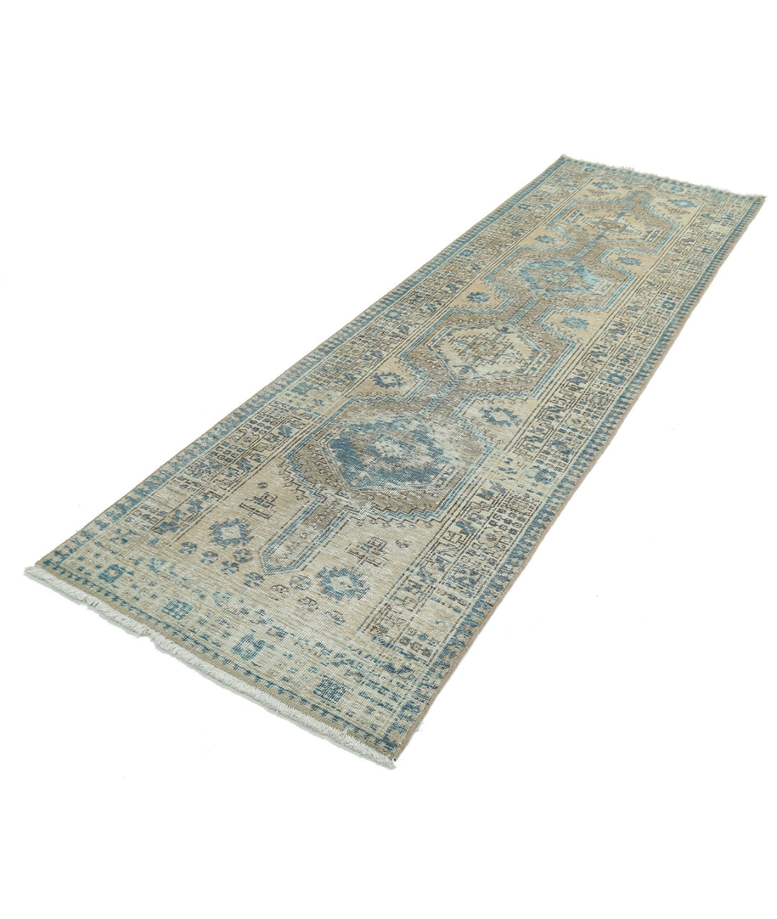 Heriz 3'2'' X 10'6'' Hand-Knotted Wool Rug 3'2'' x 10'6'' (95 X 315) / Taupe / Ivory