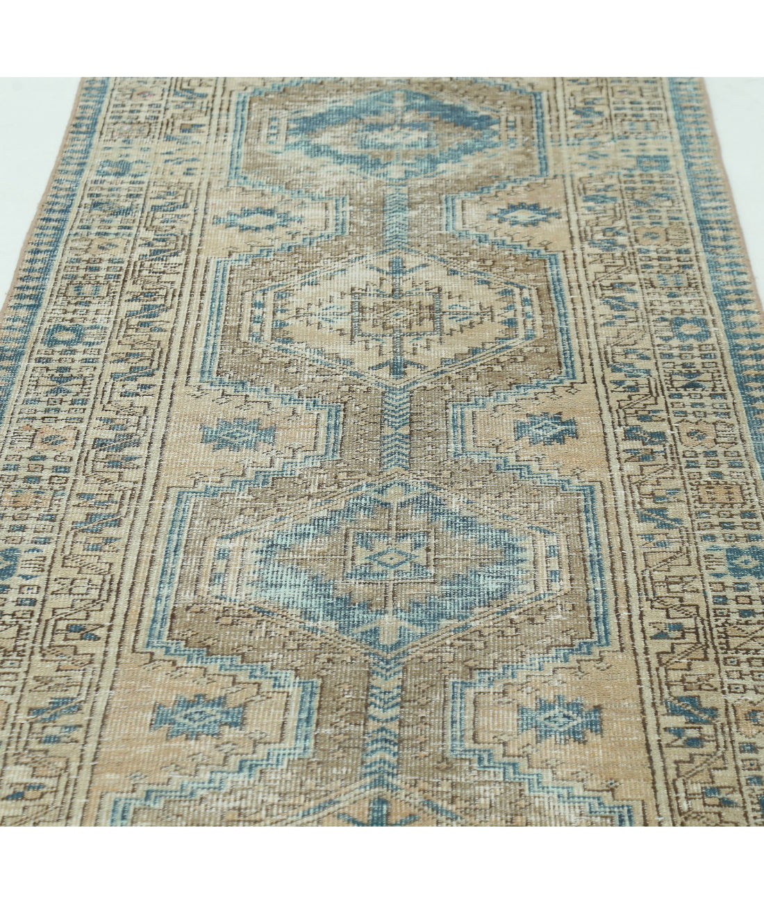 Heriz 3'2'' X 10'6'' Hand-Knotted Wool Rug 3'2'' x 10'6'' (95 X 315) / Taupe / Ivory