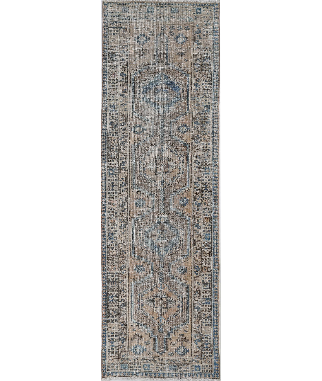 Heriz 3'2'' X 10'6'' Hand-Knotted Wool Rug 3'2'' x 10'6'' (95 X 315) / Taupe / Ivory