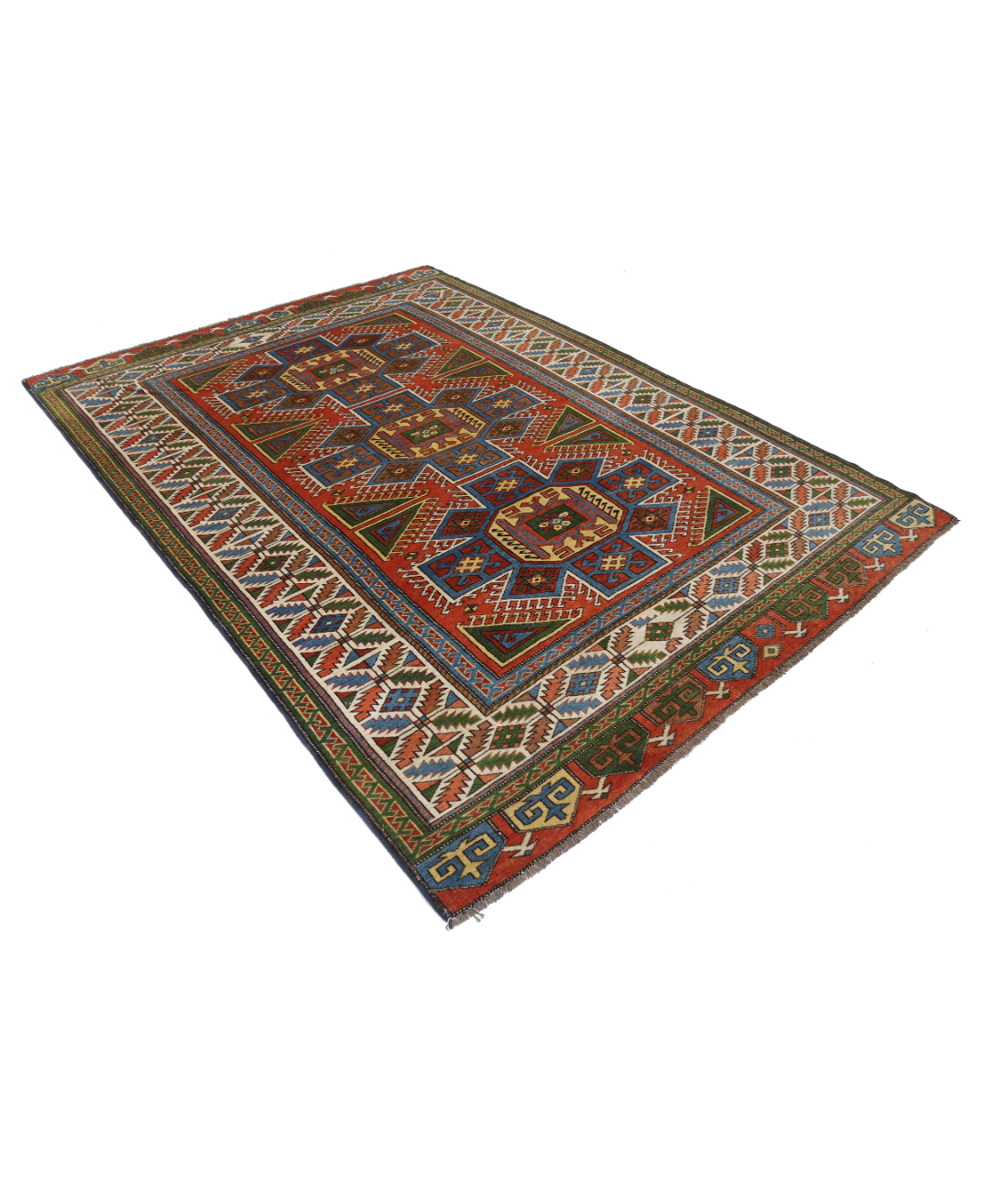 Kars 6' 4" X 8' 6" Hand-Knotted Wool Rug 6' 4" X 8' 6" (193 X 259) / Rust / Ivory