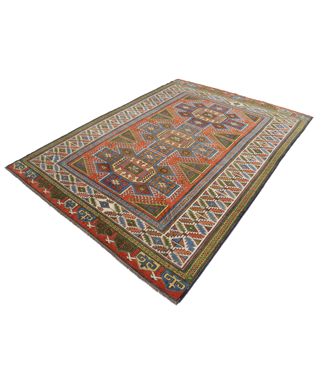 Kars 6' 4" X 8' 6" Hand-Knotted Wool Rug 6' 4" X 8' 6" (193 X 259) / Rust / Ivory