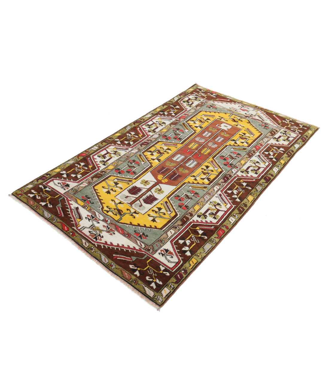 Kars 3' 10" X 6' 6" Hand-Knotted Wool Rug 3' 10" X 6' 6" (117 X 198) / Gold / Ivory