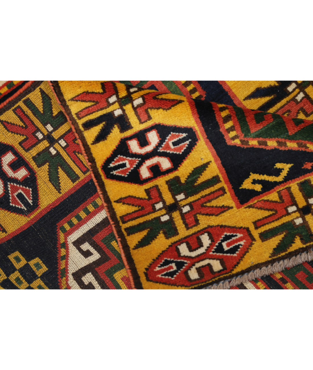 Kars 2' 7" X 6' 6" Hand-Knotted Wool Rug 2' 7" X 6' 6" (79 X 198) / Blue / Gold