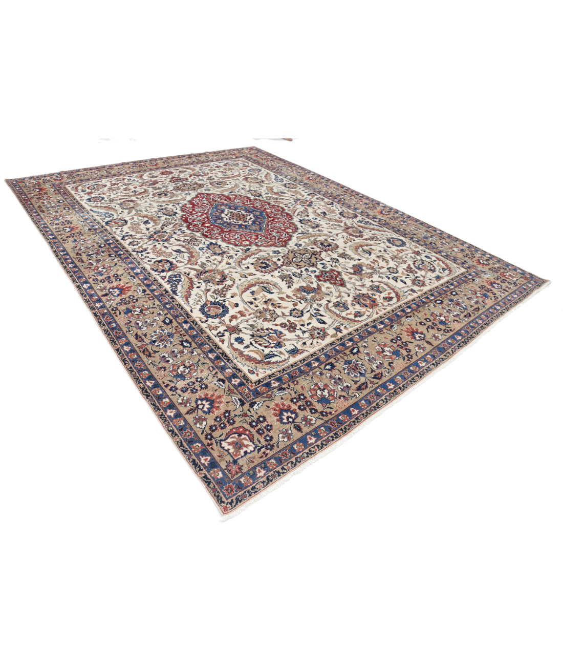Hand Knotted Kashmar Wool Rug 9' 8" X 12' 11" 9' 8" X 12' 11" (295 X 394) / Ivory / Beige