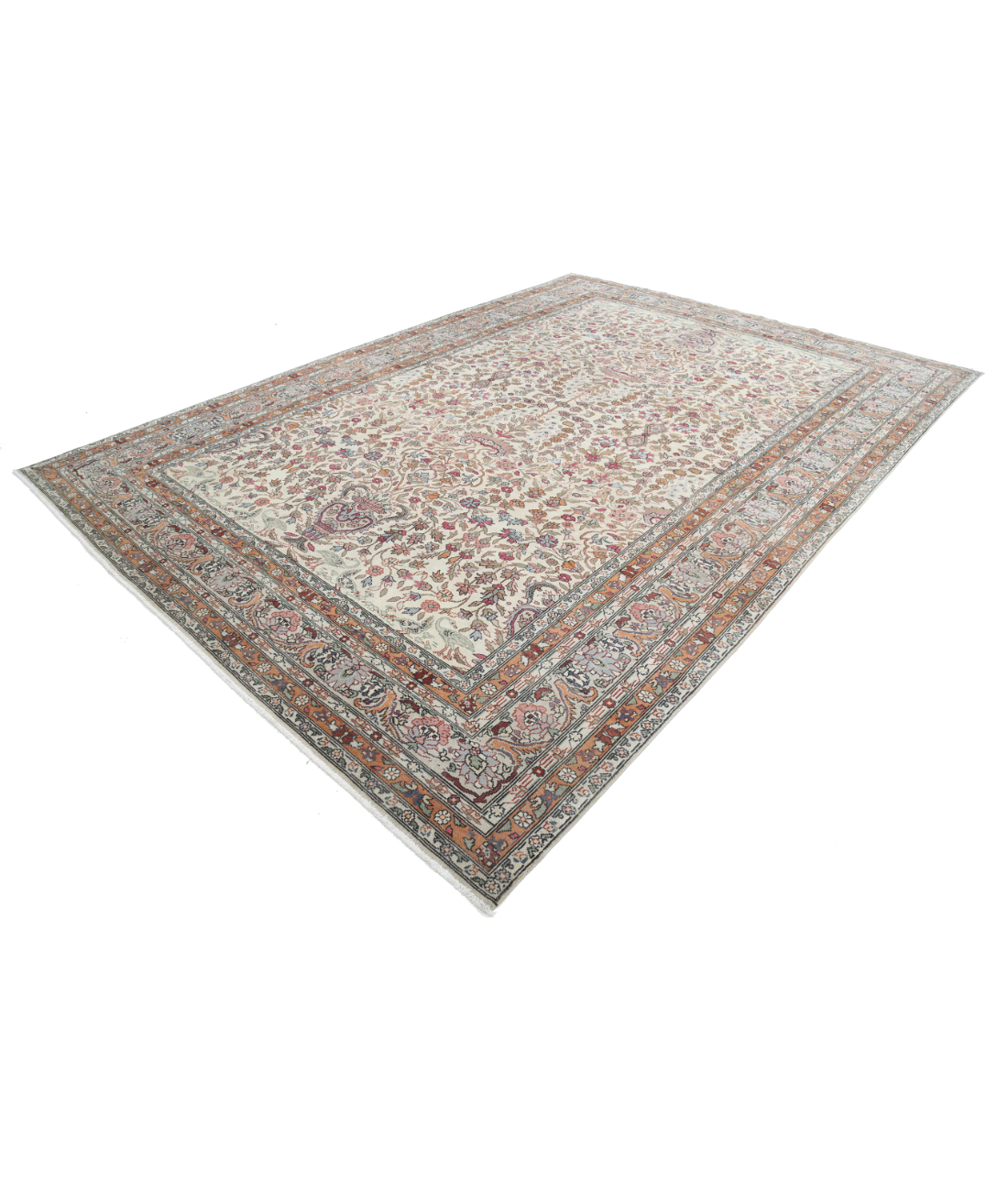 Kayseri 9' 1" X 13' 1" Hand-Knotted Wool Rug 9' 1" X 13' 1" (277 X 399) / Ivory / Grey