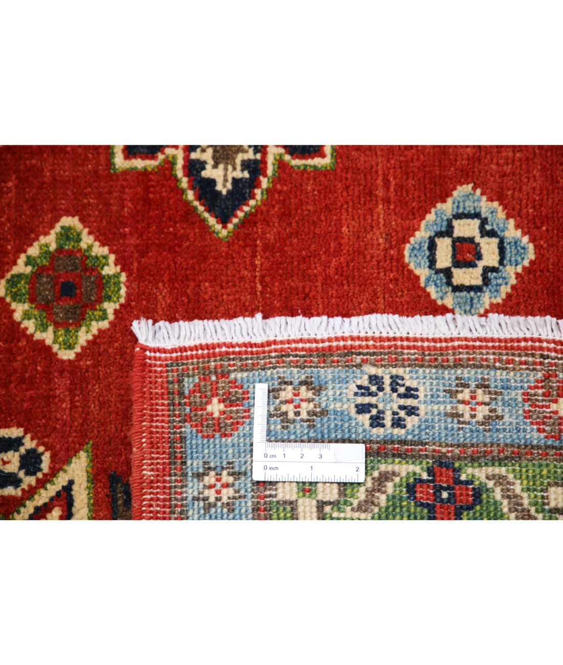 Kazak 9' 0" X 11' 7" Hand-Knotted Wool Rug 9' 0" X 11' 7" (274 X 353) / Red / Ivory