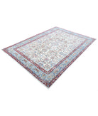 Kerman 5'10'' X 8'6'' Hand-Knotted Wool Rug 5'10'' x 8'6'' (175 X 255) / Ivory / Blue