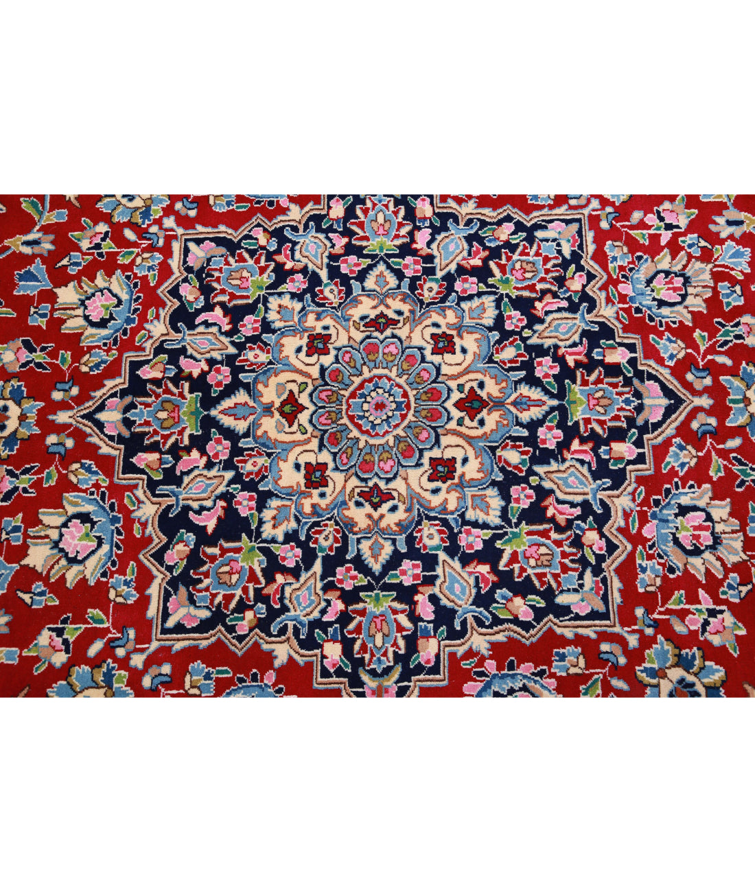 Kerman 9'10'' X 13'8'' Hand-Knotted Wool Rug 9'10'' x 13'8'' (295 X 410) / Red / Blue