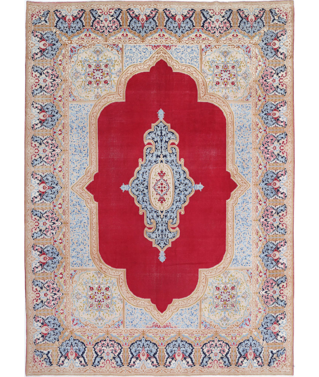 Kerman 9'8'' X 13'4'' Hand-Knotted Wool Rug 9'8'' x 13'4'' (290 X 400) / Red / Brown