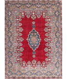 Kerman 9'11'' X 13'9'' Hand-Knotted Wool Rug 9'11'' x 13'9'' (298 X 413) / Red / Blue