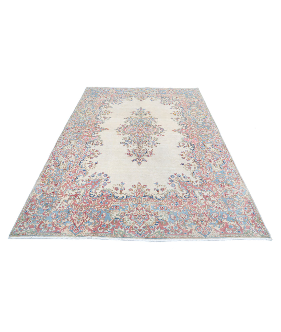 Kerman 5'10'' X 8'11'' Hand-Knotted Wool Rug 5'10'' x 8'11'' (175 X 268) / Ivory / Blue