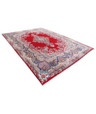 Kerman 9'6'' X 13'2'' Hand-Knotted Wool Rug 9'6'' x 13'2'' (285 X 395) / Red / Blue