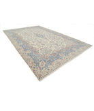 Kerman 10'8'' X 16'9'' Hand-Knotted Wool Rug 10'8'' x 16'9'' (320 X 503) / Ivory / Blue