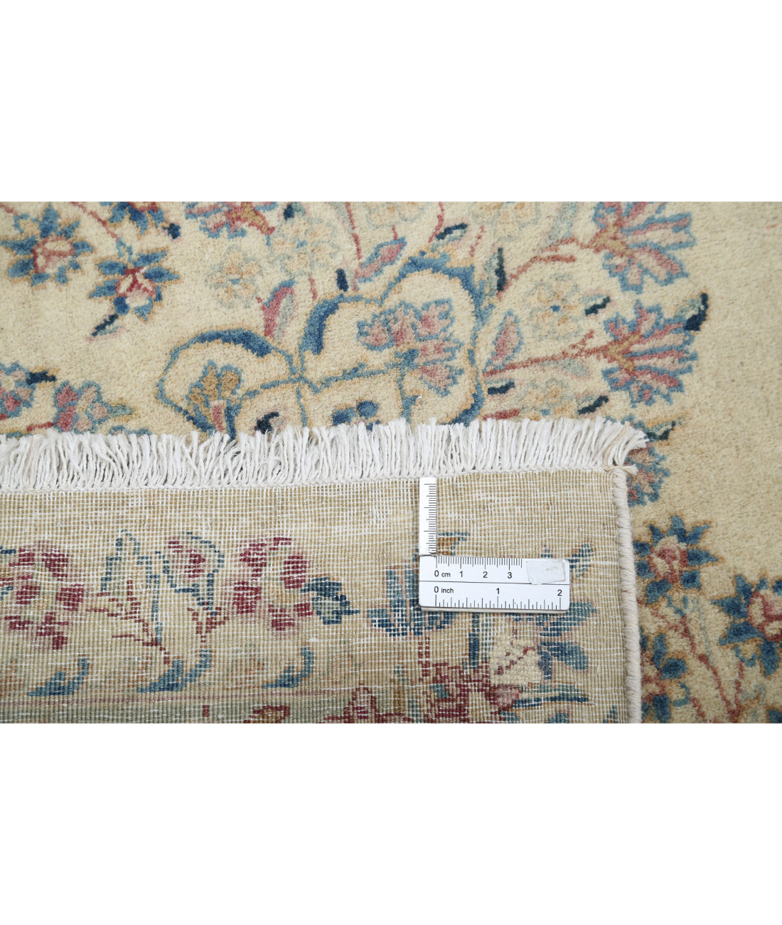 Kerman 10'8'' X 16'9'' Hand-Knotted Wool Rug 10'8'' x 16'9'' (320 X 503) / Ivory / Blue