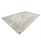 Kerman 10'8'' X 16'9'' Hand-Knotted Wool Rug 10'8'' x 16'9'' (320 X 503) / Ivory / Blue