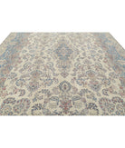 Kerman 10'8'' X 16'9'' Hand-Knotted Wool Rug 10'8'' x 16'9'' (320 X 503) / Ivory / Blue