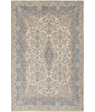 Kerman 10'8'' X 16'9'' Hand-Knotted Wool Rug 10'8'' x 16'9'' (320 X 503) / Ivory / Blue