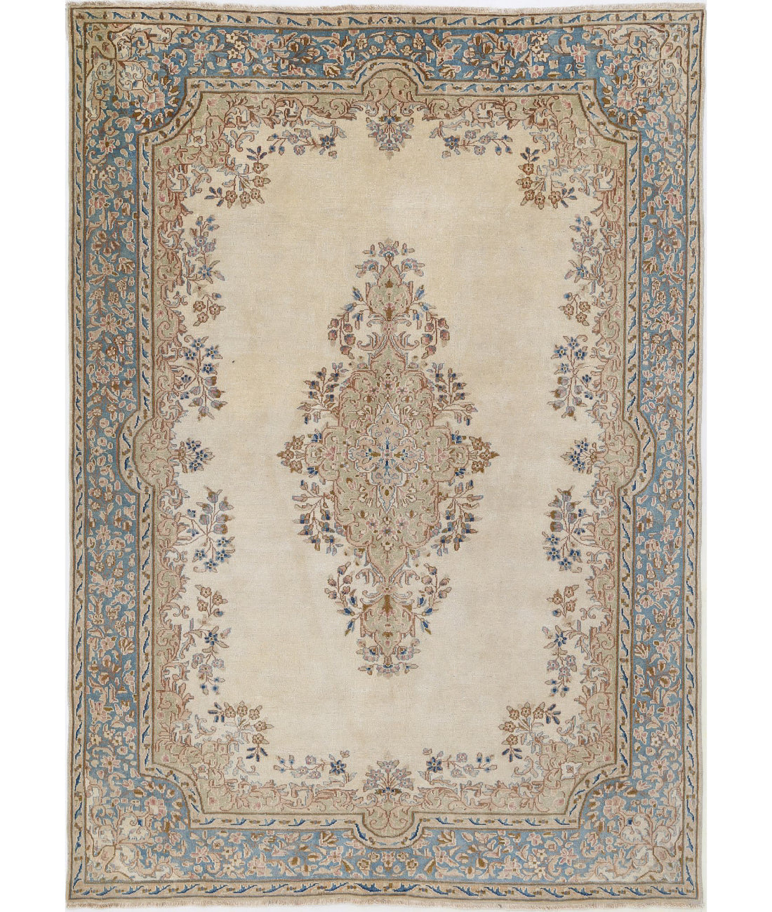 Kerman 5'11'' X 8'8'' Hand-Knotted Wool Rug 5'11'' x 8'8'' (178 X 260) / Beige / Blue