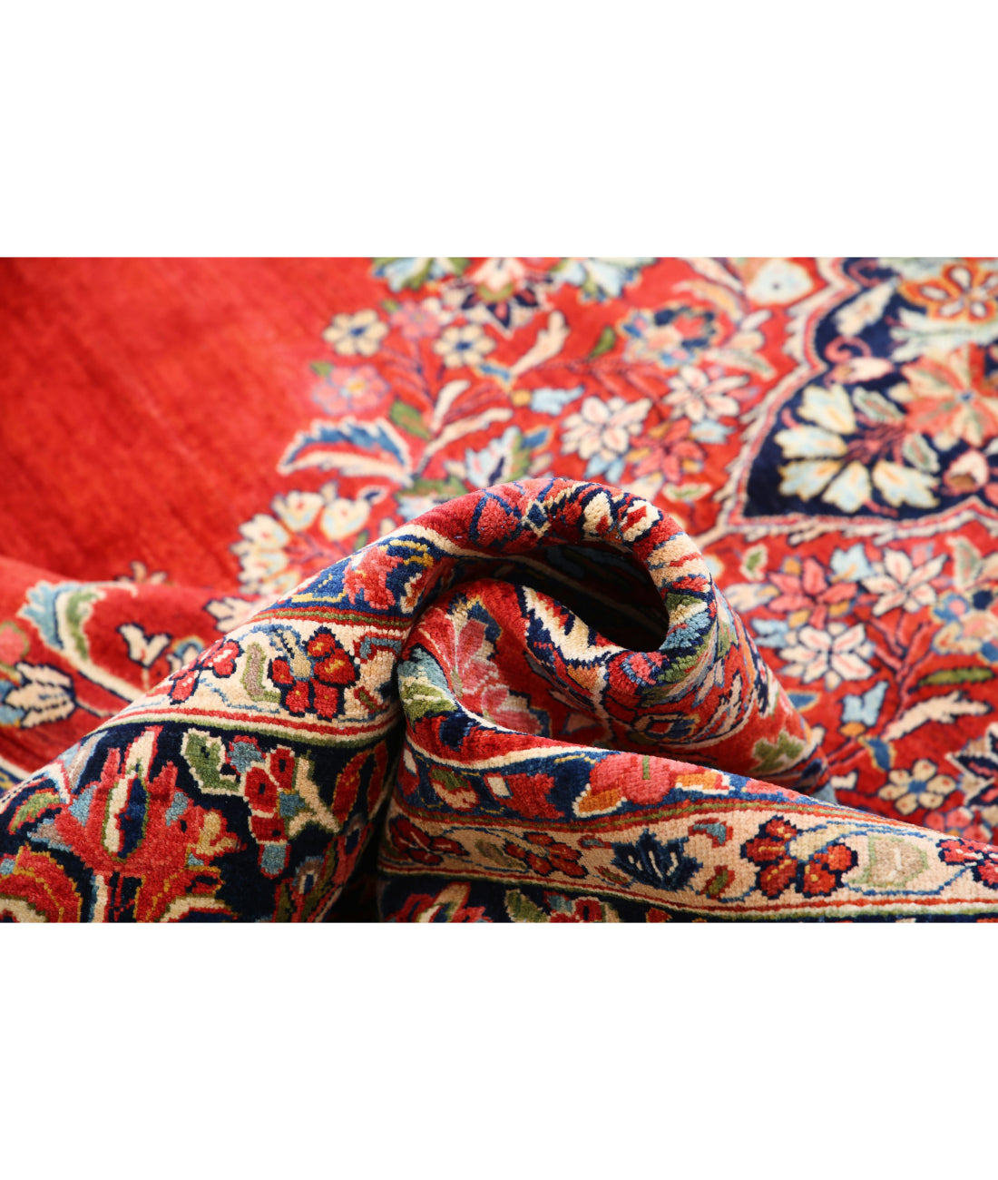 Kerman 8'4'' X 11'4'' Hand-Knotted Wool Rug 8'4'' x 11'4'' (250 X 340) / Red / Blue