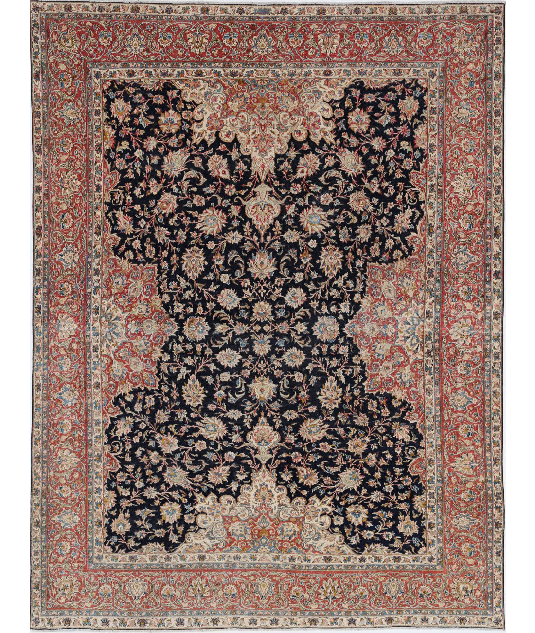 Kerman 8'10'' X 12'0'' Hand-Knotted Wool Rug 8'10'' x 12'0'' (265 X 360) / Blue / Rust
