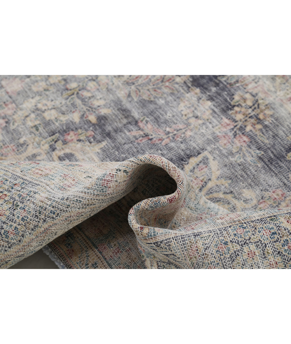 Kerman 9'9'' X 12'8'' Hand-Knotted Wool Rug 9'9'' x 12'8'' (293 X 380) / Blue / Ivory