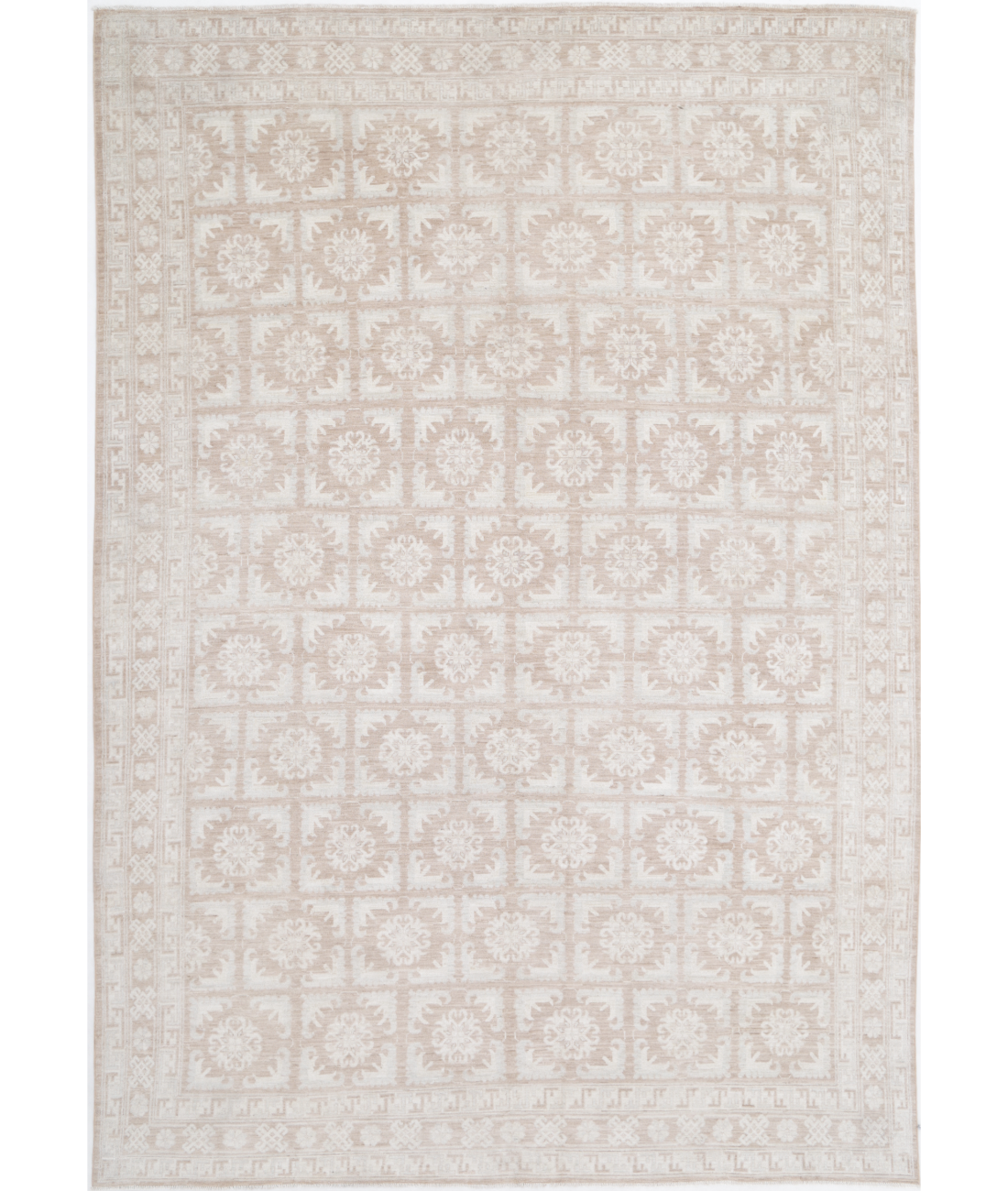 Hand Knotted Khotan Wool Rug 8' 6" X 12' 3" 8' 6" X 12' 3" (259 X 373) / Taupe / Grey