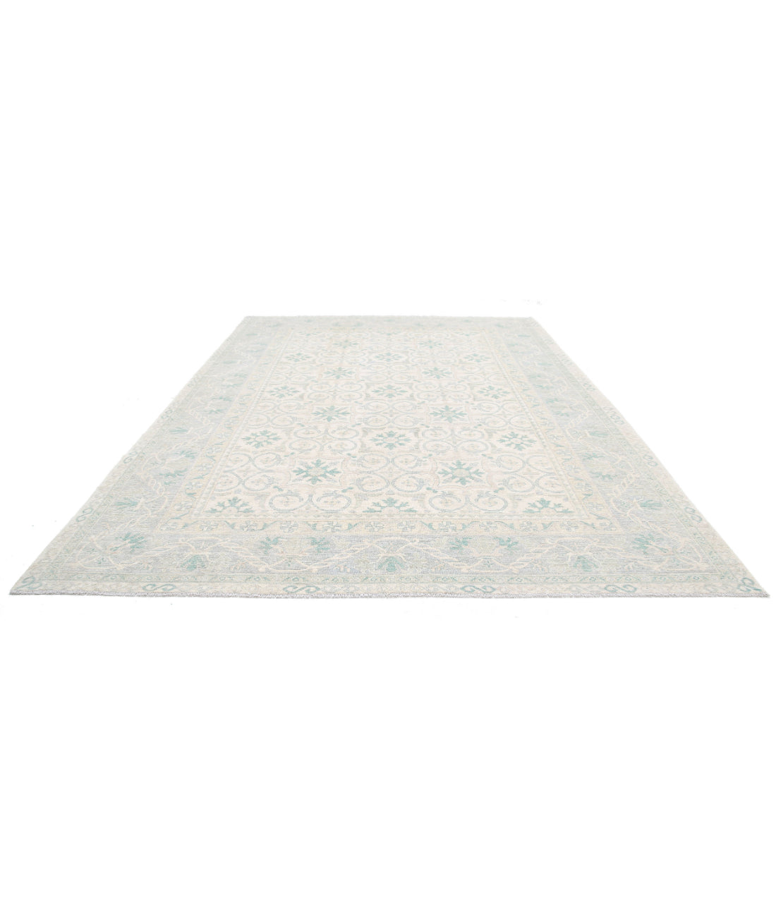 Khotan 9'10'' X 13'7'' Hand-Knotted Wool Rug 9'10'' x 13'7'' (295 X 408) / Ivory / Grey