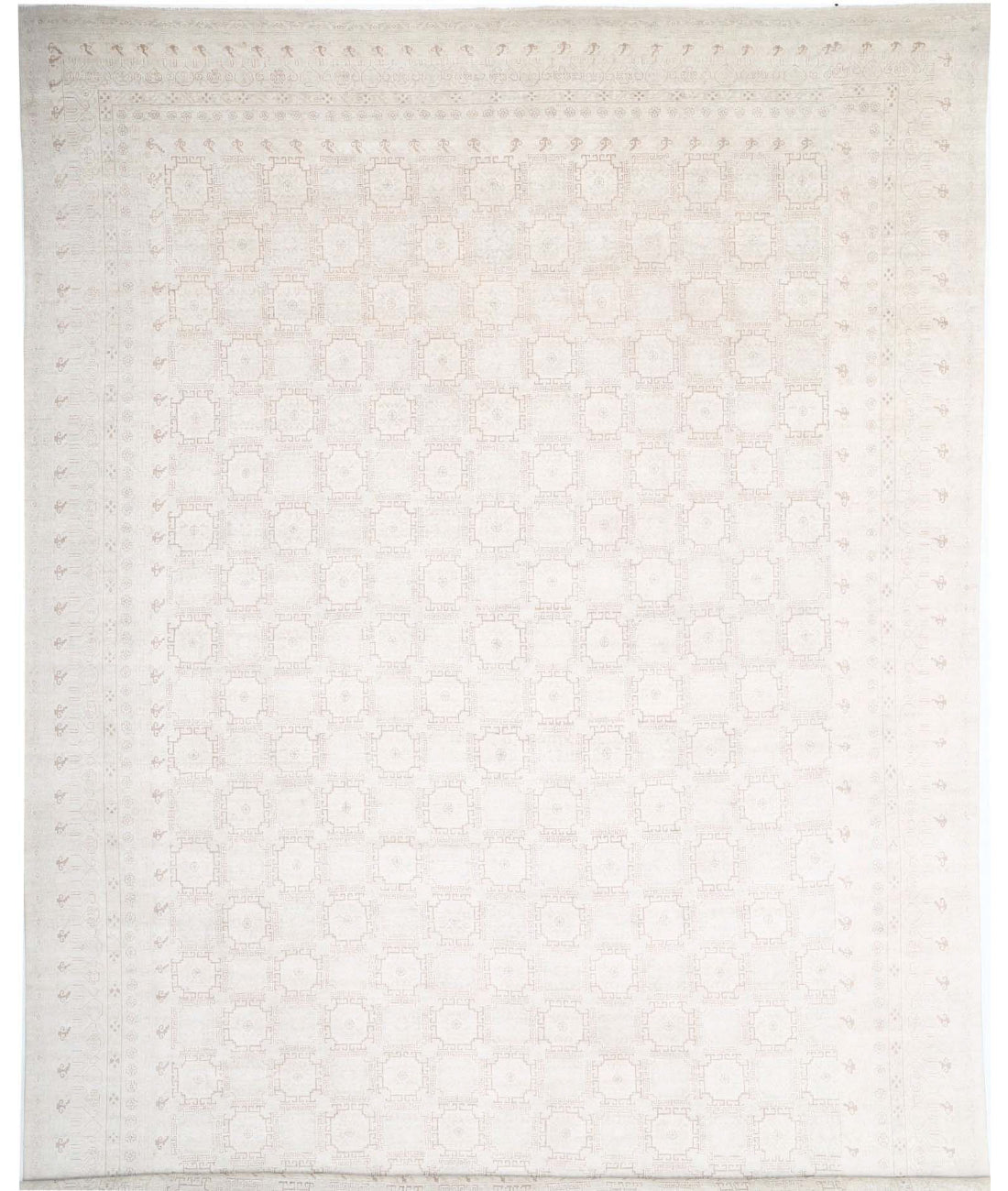 Khotan 17'0'' X 23'11'' Hand-Knotted Wool Rug 17'0'' x 23'11'' (510 X 718) / Ivory / Taupe