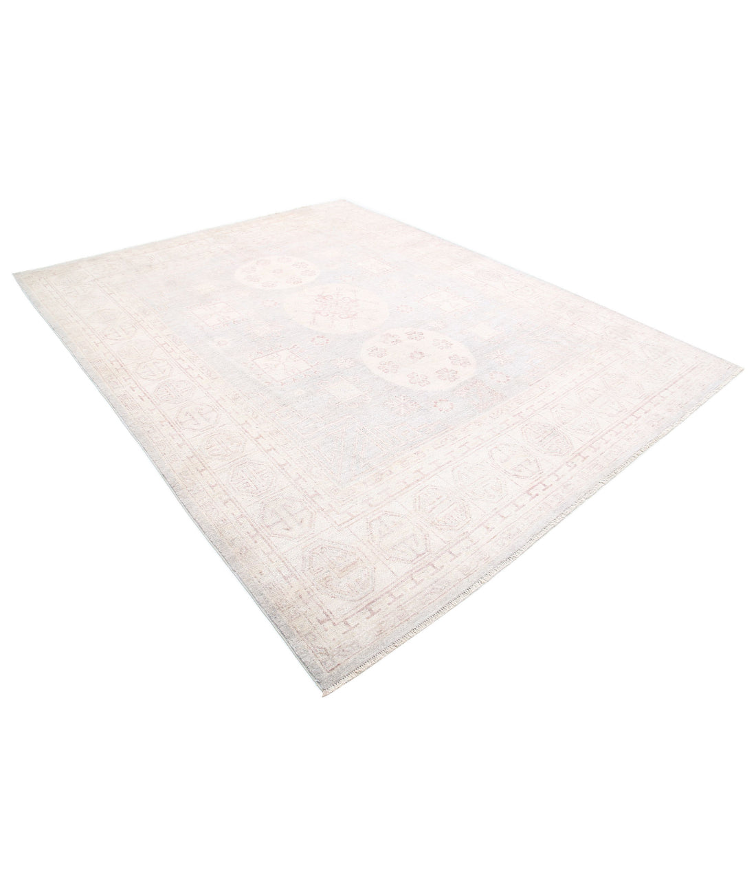 Khotan 8'1'' X 9'10'' Hand-Knotted Wool Rug 8'1'' x 9'10'' (243 X 295) / Grey / Ivory