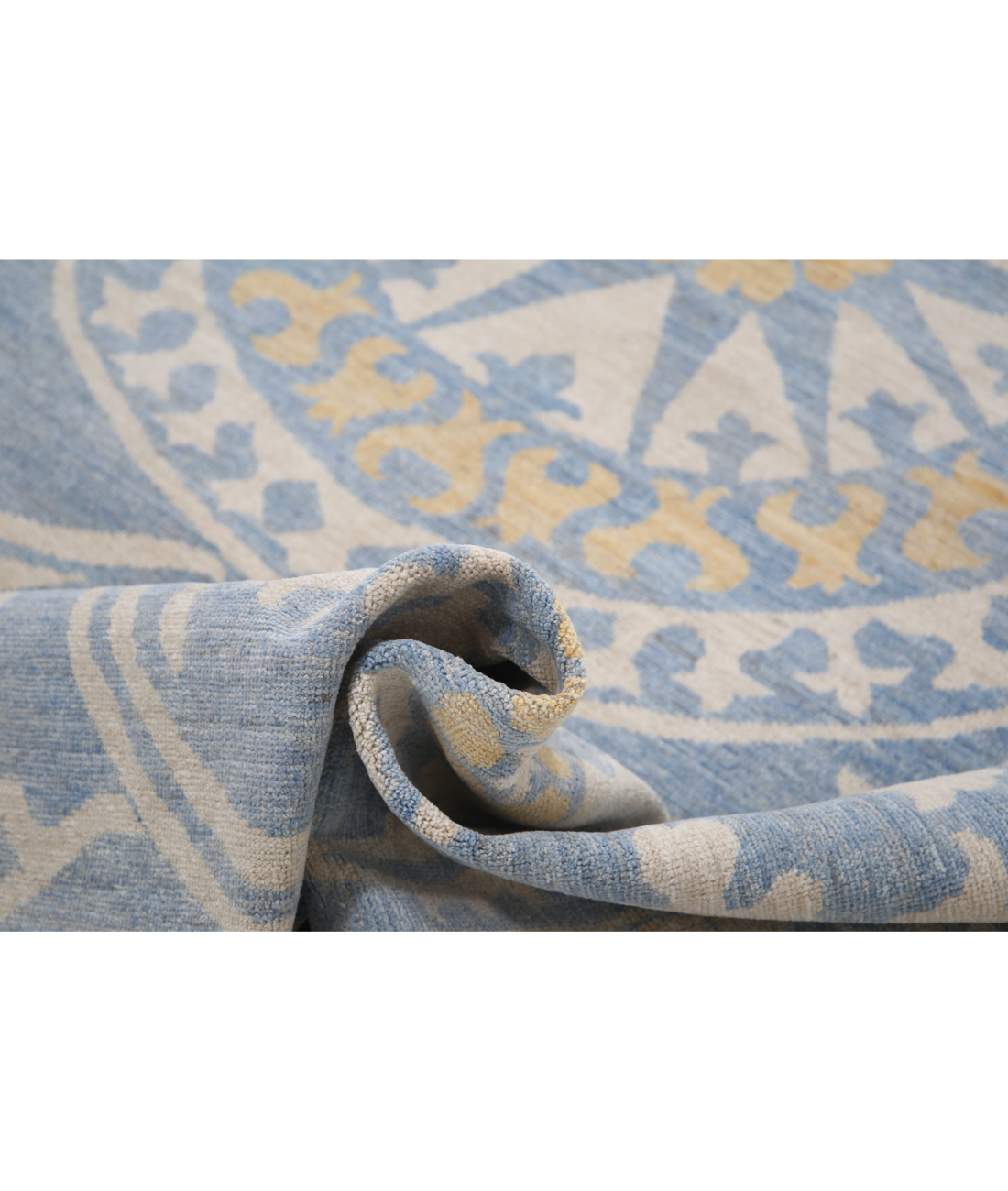 Khotan 8'10'' X 11'10'' Hand-Knotted Wool Rug 8'10'' x 11'10'' (265 X 355) / Blue / Ivory
