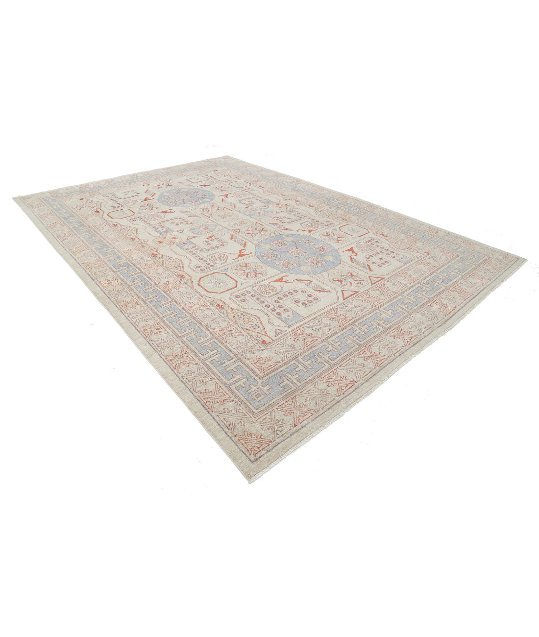 Khotan 9'9'' X 13'10'' Hand-Knotted Wool Rug 9'9'' x 13'10'' (293 X 415) / Ivory / Blue