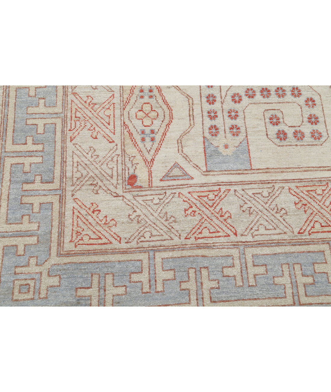 Khotan 9'9'' X 13'10'' Hand-Knotted Wool Rug 9'9'' x 13'10'' (293 X 415) / Ivory / Blue