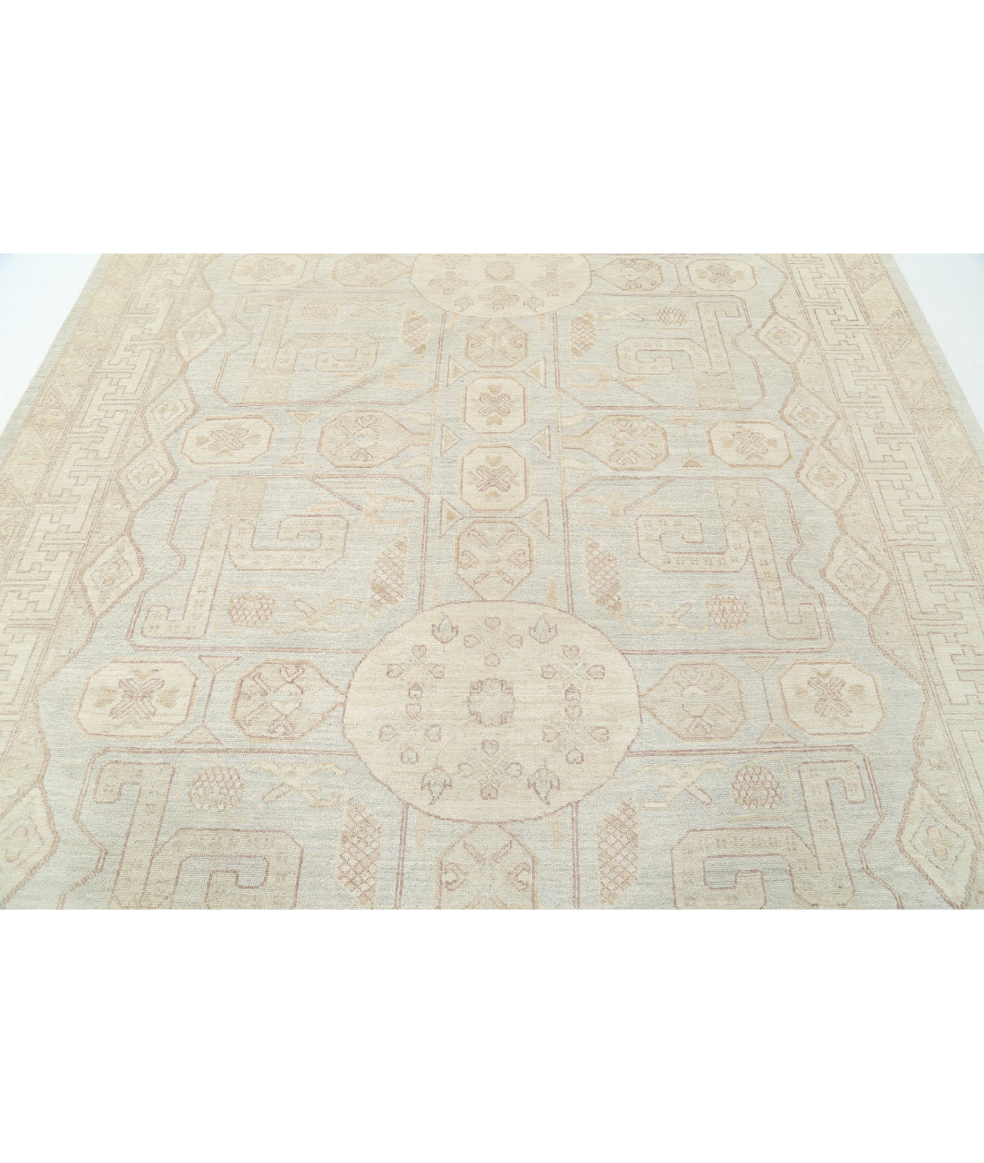 Khotan 8'2'' X 9'5'' Hand-Knotted Wool Rug 8'2'' x 9'5'' (245 X 283) / Blue / Ivory