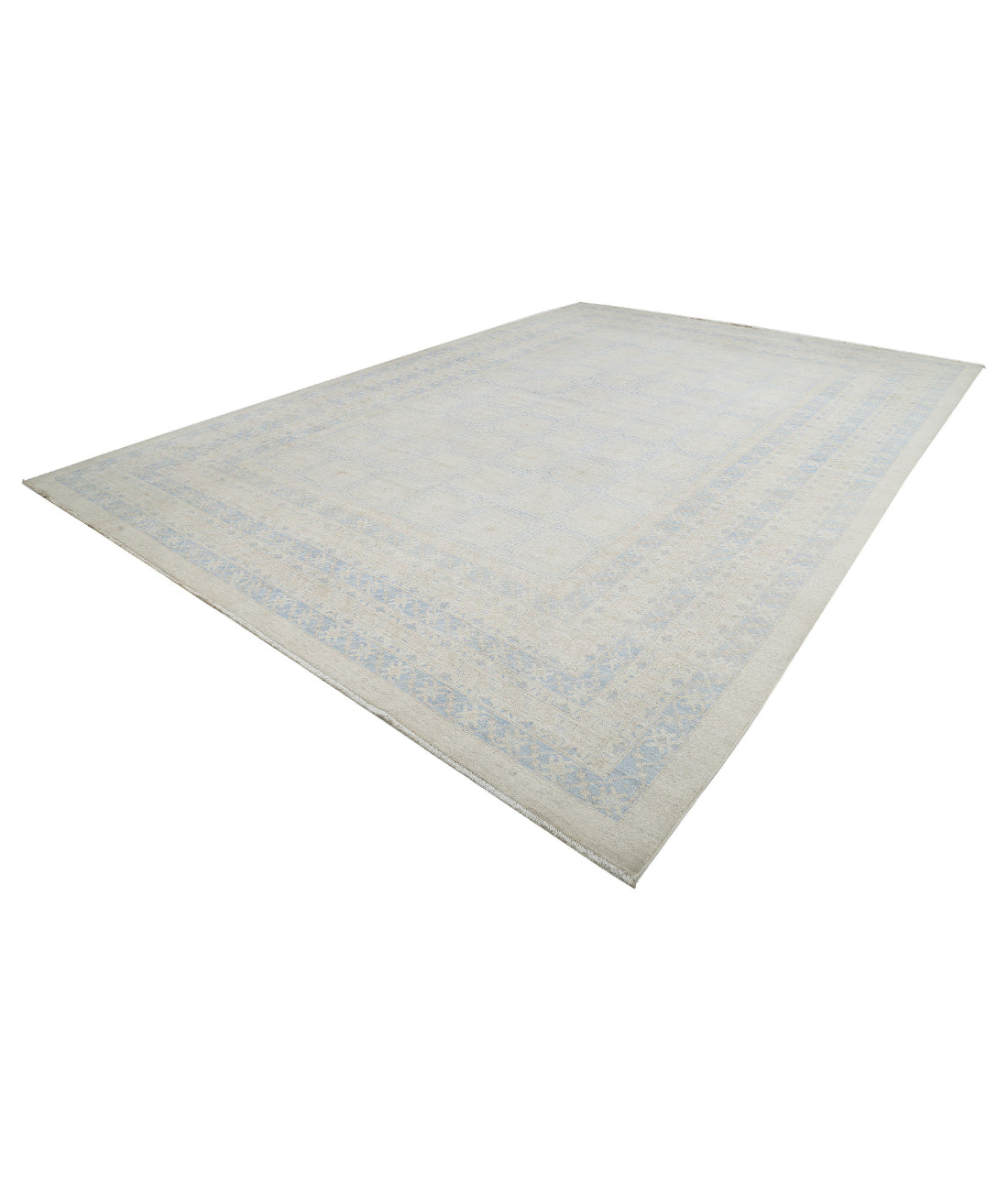 Khotan 12'3'' X 17'9'' Hand-Knotted Wool Rug 12'3'' x 17'9'' (368 X 533) / Silver / Blue