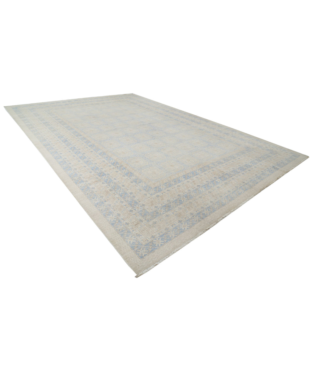 Khotan 12'3'' X 17'9'' Hand-Knotted Wool Rug 12'3'' x 17'9'' (368 X 533) / Silver / Blue