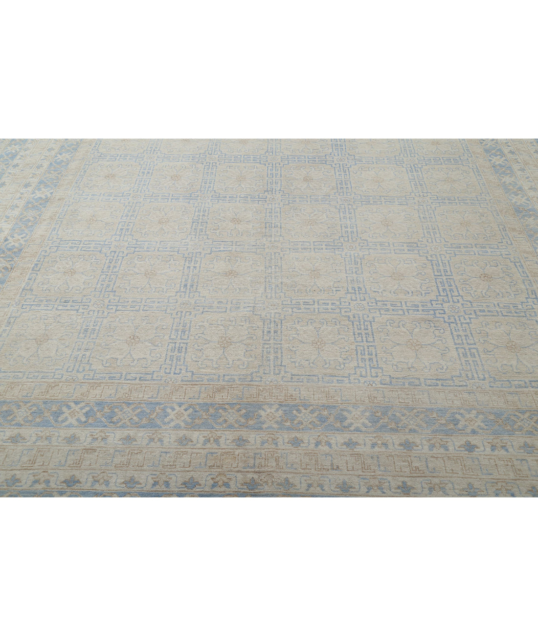 Khotan 12'3'' X 17'9'' Hand-Knotted Wool Rug 12'3'' x 17'9'' (368 X 533) / Silver / Blue