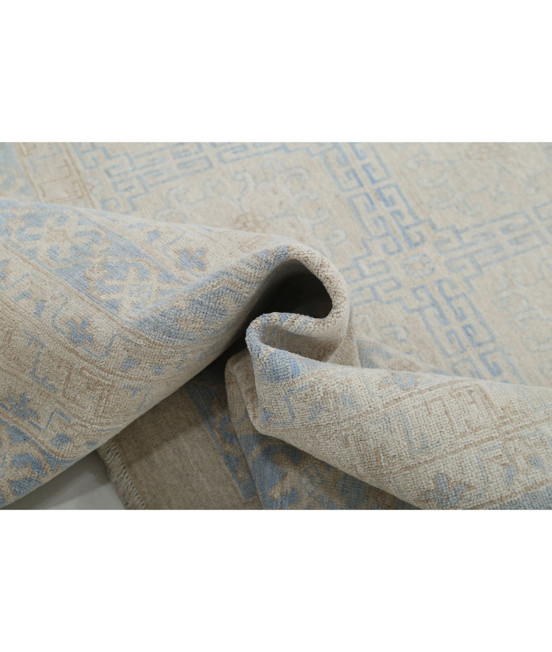 Khotan 12'3'' X 17'9'' Hand-Knotted Wool Rug 12'3'' x 17'9'' (368 X 533) / Silver / Blue
