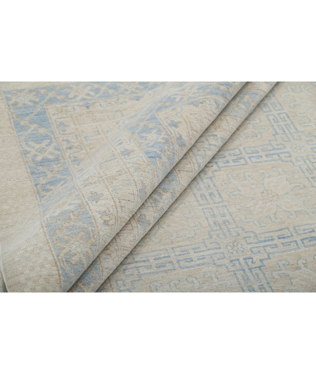 Khotan 12'3'' X 17'9'' Hand-Knotted Wool Rug 12'3'' x 17'9'' (368 X 533) / Silver / Blue
