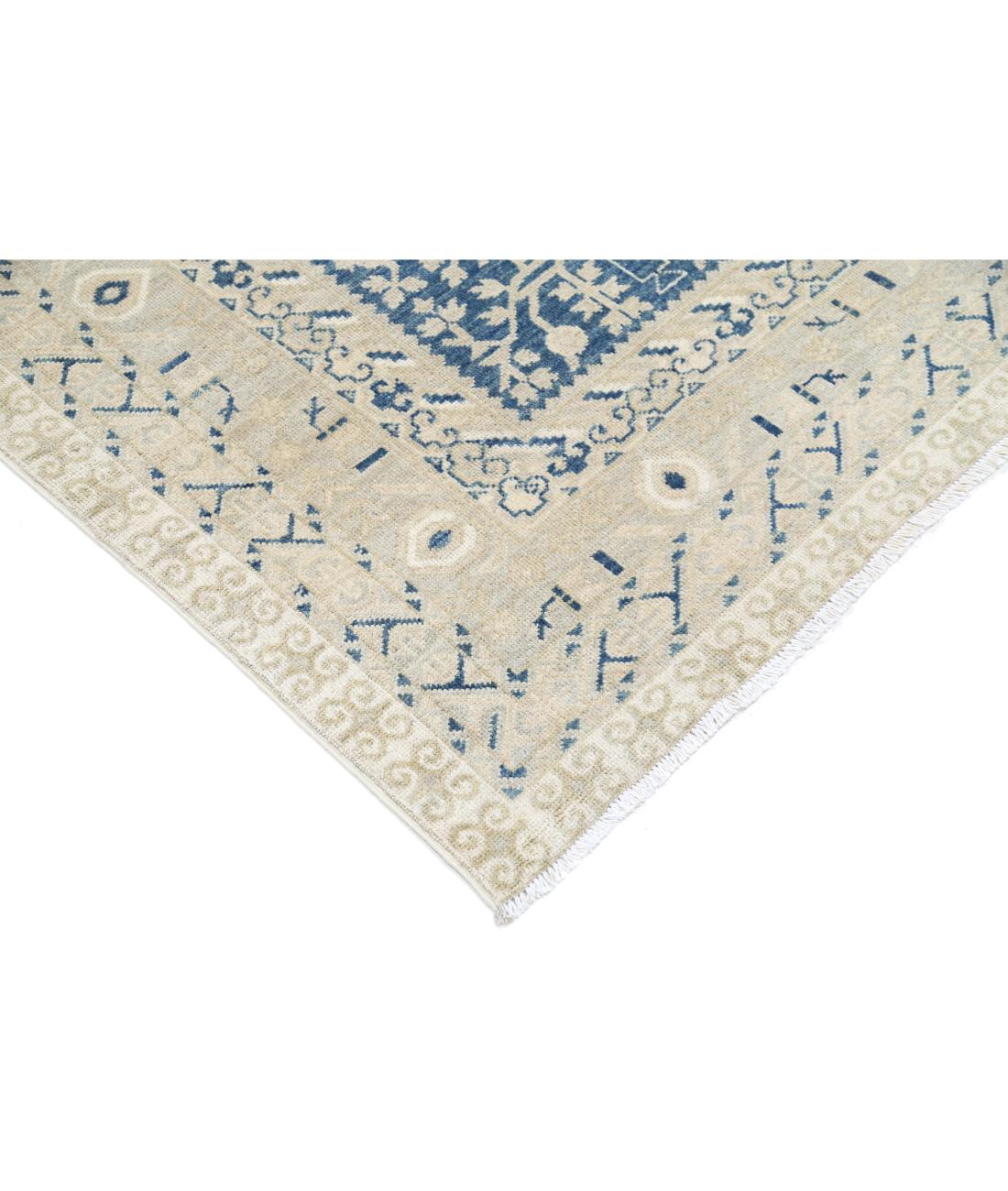 Khotan 9' 3" X 12' 0" Hand-Knotted Wool Rug 9' 3" X 12' 0" (282 X 366) / Blue / Silver