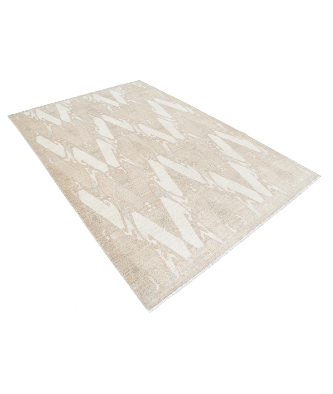 Khotan 6' 0" X 8' 9" Hand-Knotted Wool Rug 6' 0" X 8' 9" (183 X 267) / Taupe / Ivory