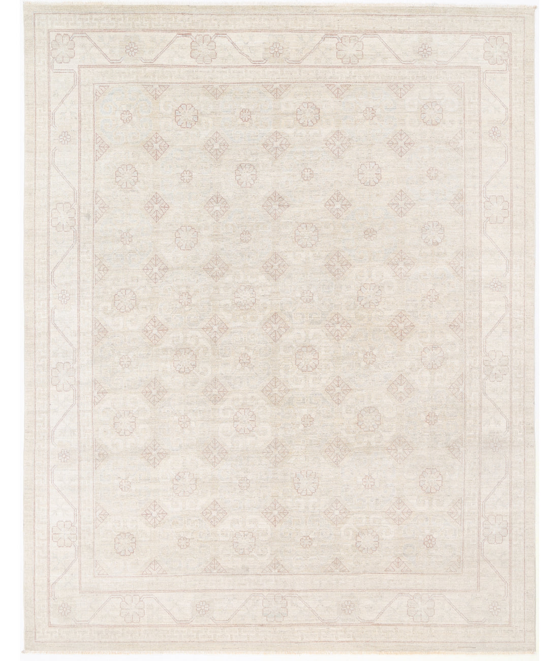 Khotan 8' 1" X 10' 4" Hand-Knotted Wool Rug 8' 1" X 10' 4" (246 X 315) / Silver / Ivory