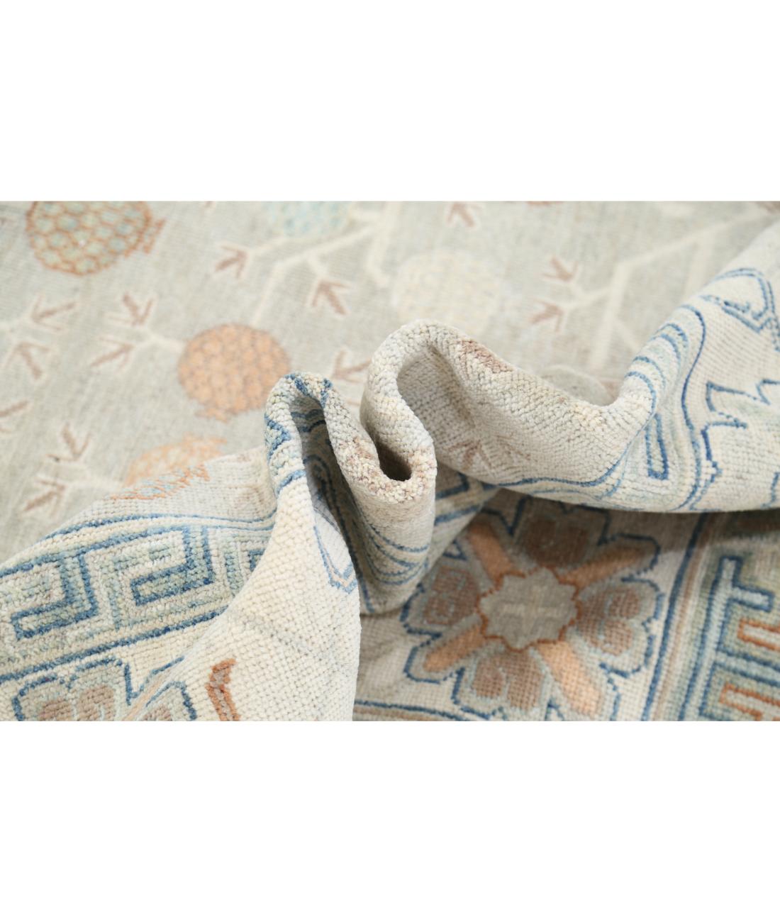 Khotan 10' 2" X 13' 8" Hand-Knotted Wool Rug 10' 2" X 13' 8" (310 X 417) / Grey / Ivory