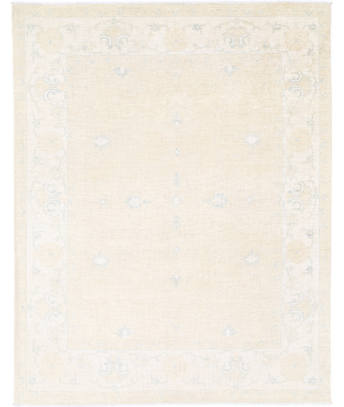 Hand Knotted Khotan Wool Rug 7' 7" X 9' 8" 7' 7" X 9' 8" (231 X 295) / Brown / Ivory