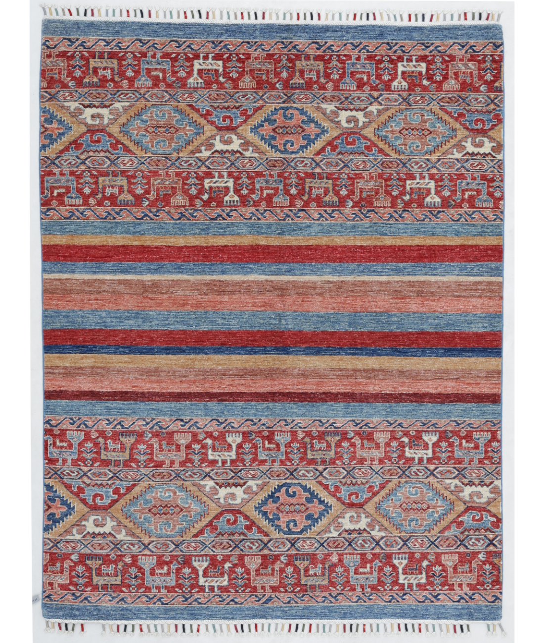 Hand Knotted Khurjeen Wool Rug 4' 10" X 6' 4" 4' 10" X 6' 4" (147 X 193) / Multi / Multi
