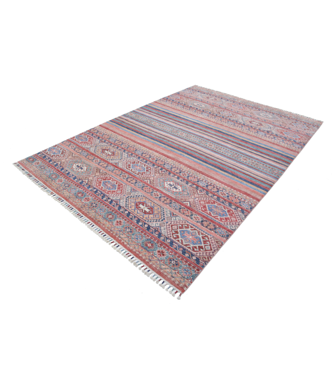 Hand Knotted Khurjeen Wool Rug 6' 8" X 9' 7" 6' 8" X 9' 7" (203 X 292) / Multi / Multi