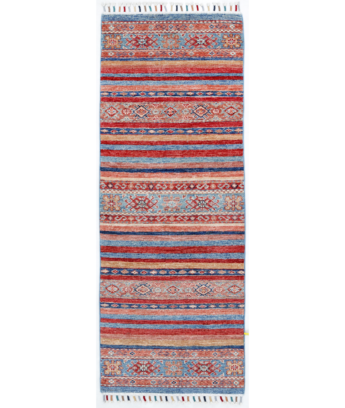 Hand Knotted Khurjeen Wool Rug 2' 0" X 5' 7" 2' 0" X 5' 7" (61 X 170) / Multi / Blue