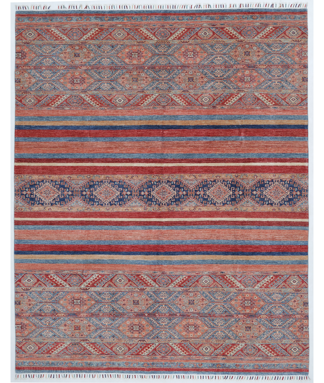 Hand Knotted Khurjeen Wool Rug 9' 0" X 11' 4" 9' 0" X 11' 4" (274 X 345) / Multi / Blue