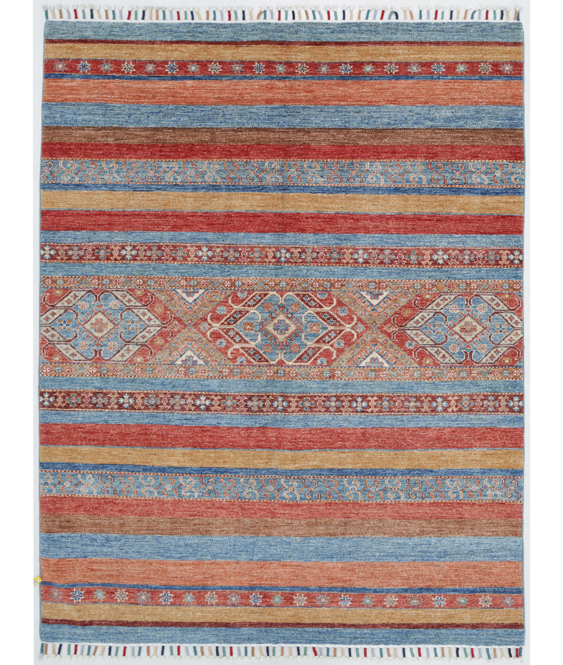 Hand Knotted Khurjeen Wool Rug 4' 10" X 6' 3" 4' 10" X 6' 3" (147 X 191) / Multi / Blue