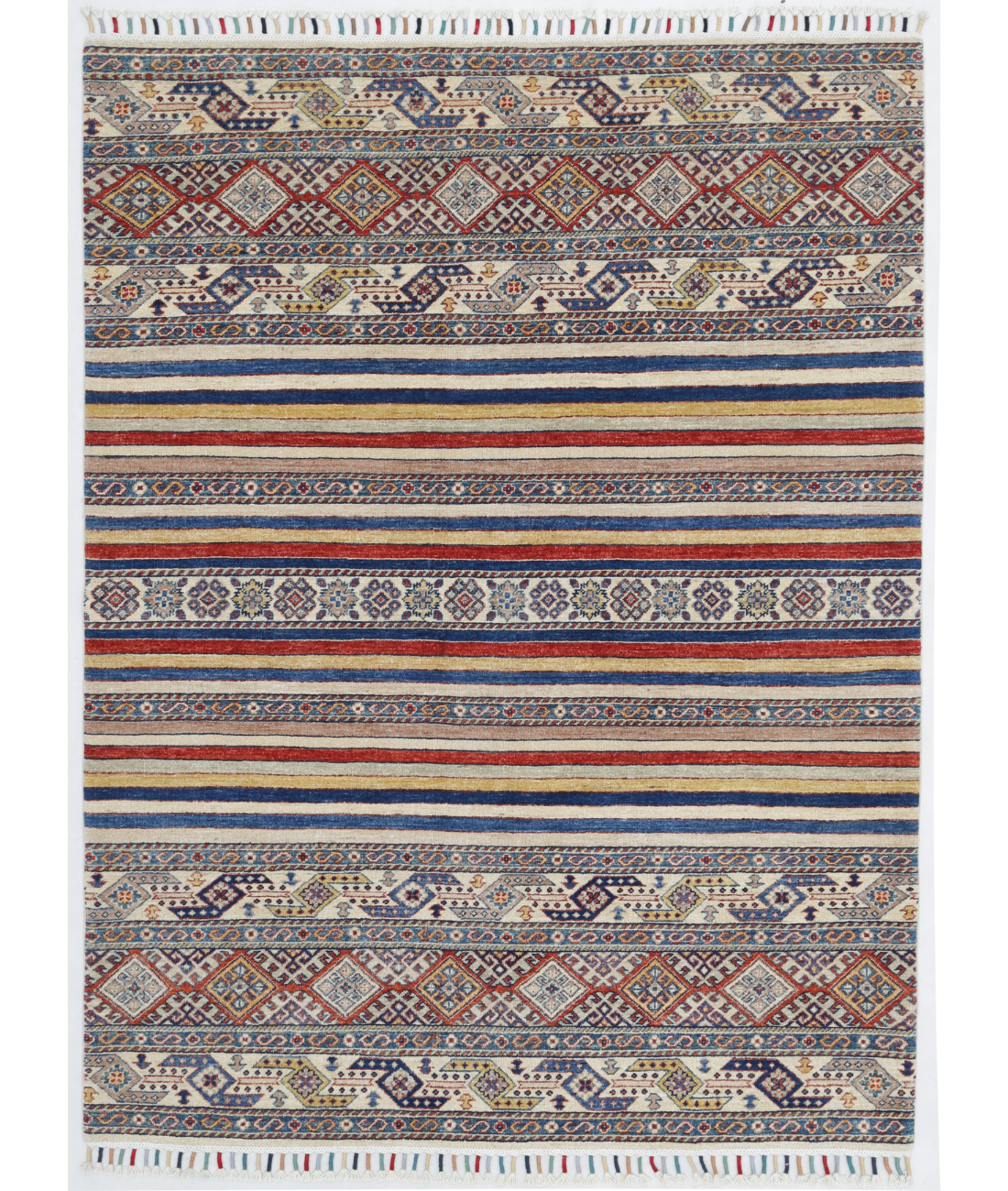 Hand Knotted Khurjeen Wool Rug 5' 0" X 6' 6" 5' 0" X 6' 6" (152 X 198) / Multi / Ivory