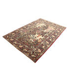 Kerman 4'10'' X 7'5'' Hand-Knotted Wool Rug 4'10'' x 7'5'' (145 X 223) / Black / Burgundy
